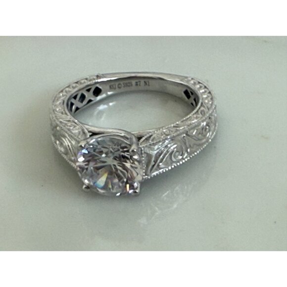 Kelly Herd Jewelry Sterling Silver Ring Scrolling Sides Clear Tourmaline Stone S - Picture 8 of 9